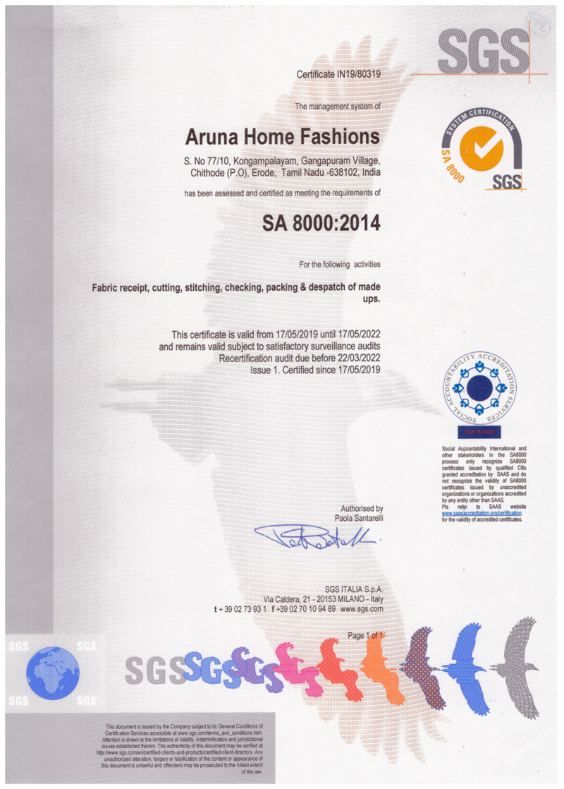 SA 8000:2014 Certification